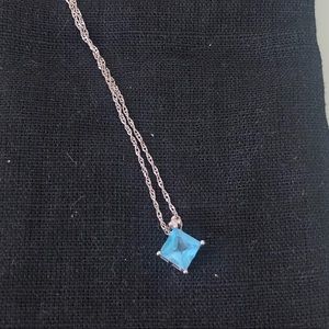 14k gold necklace- blue topaz